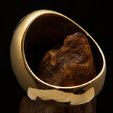 Excellent crafted Men's Ring modern green Christian Cross - Solid Brass - BikeRing4u