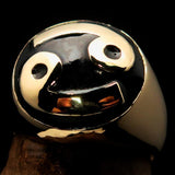 Perfectly crafted domed Men's Zodiac Cancer Ring Black - Solid Brass - BikeRing4u