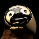 Perfectly crafted domed Men's Zodiac Cancer Ring Black - Solid Brass - BikeRing4u