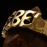 Excellent crafted One Word REBEL Ring - Solid Brass - BikeRing4u
