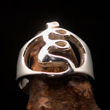 Men's Greek lower case Letter Initial Ring Xi - Sterling Silver - BikeRing4u