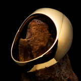 Perfectly crafted Men's GDR Socialist Ring Hammer Compasses Black - Solid Brass - BikeRing4u