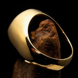 Perfectly crafted Men's GDR Socialist Ring Hammer Compasses Black - Solid Brass - BikeRing4u