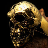 Excellent crafted Men's antiqued Head Shot Skull Ring - solid Brass - BikeRing4u