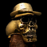 Excellent crafted Men's Cowboy Skull Ring - Solid Brass - BikeRing4u