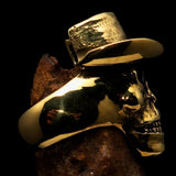 Excellent crafted Men's Cowboy Skull Ring - Solid Brass - BikeRing4u