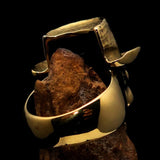 Excellent crafted Men's Cowboy Skull Ring - Solid Brass - BikeRing4u