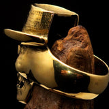 Excellent crafted Men's Cowboy Skull Ring - Solid Brass - BikeRing4u