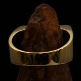 Excellent crafted rectangle shaped green Human Evolution Ring - solid Brass - BikeRing4u