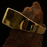 Excellent crafted rectangle shaped green Human Evolution Ring - solid Brass - BikeRing4u