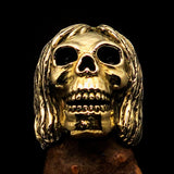 Excellent crafted Men's Hippie Skull Ring - Solid Brass - BikeRing4u