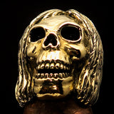 Excellent crafted Men's Hippie Skull Ring - Solid Brass - BikeRing4u