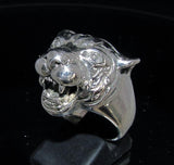 Excellent crafted Tiger Ring white CZ Eyes - Sterling Silver 925 - BikeRing4u