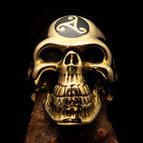 Excellent crafted Men's Celtic Triskelia Black Triad Skull Ring - solid Brass - BikeRing4u
