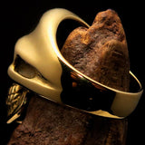 Excellent crafted Men's Celtic Triskelia Black Triad Skull Ring - solid Brass - BikeRing4u