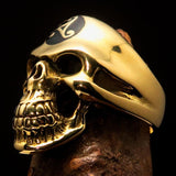 Excellent crafted Men's Celtic Triskelia Black Triad Skull Ring - solid Brass - BikeRing4u