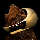 Nicely crafted Men's Triquetra Ring Celtic Triskelion Knot Blue - Solid Brass - BikeRing4u