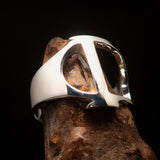 Men's Greek upper case Capital Letter Initial Ring Gamma - Sterling Silver - BikeRing4u