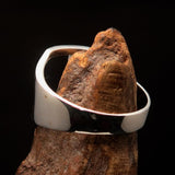 Men's Greek upper case Capital Letter Initial Ring Gamma - Sterling Silver - BikeRing4u