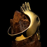 Excellent crafted Men's Punk Skull Ring Mohawk - Solid Brass - BikeRing4u