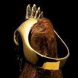 Excellent crafted Men's Punk Skull Ring Mohawk - Solid Brass - BikeRing4u