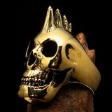 Excellent crafted Men's Punk Skull Ring Mohawk - Solid Brass - BikeRing4u