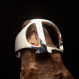Men's Greek upper case Capital Letter Initial Ring Gamma - Sterling Silver - BikeRing4u