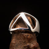 Men's Greek upper case Capital Letter Initial Ring Delta - Sterling Silver - BikeRing4u