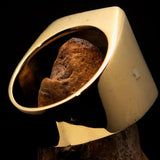 Perfectly crafted Men's Rampant Lion Ring Blue - Solid Brass - BikeRing4u