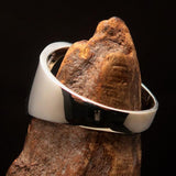 Men's Greek upper case Capital Letter Initial Ring Theta - Sterling Silver - BikeRing4u