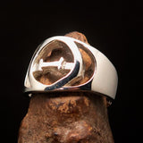 Men's Greek upper case Capital Letter Initial Ring Theta - Sterling Silver - BikeRing4u