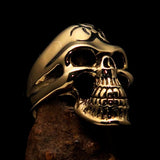 Excellent crafted Men's Gamer Ring Black Biohazard Skull - Solid Brass - BikeRing4u