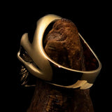 Excellent crafted Men's Gamer Ring Black Biohazard Skull - Solid Brass - BikeRing4u