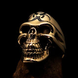 Excellent crafted Men's Gamer Ring Black Biohazard Skull - Solid Brass - BikeRing4u