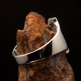 Men's Greek upper case Capital Letter Initial Ring Nu - Sterling Silver - BikeRing4u