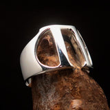 Men's Greek upper case Capital Letter Initial Ring Pi - Sterling Silver - BikeRing4u