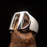 Men's Greek upper case Capital Letter Initial Ring Pi - Sterling Silver - BikeRing4u