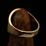 Excellent crafted ancient Men's green Twin Head Eagle Ring - Solid Brass - BikeRing4u