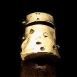Excellent Crafted Men's Ned Kelly Outlaw Ring - Solid Brass - BikeRing4u