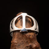 Men's Greek upper case Capital Letter Initial Ring Phi - Sterling Silver - BikeRing4u