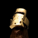 Excellent Crafted Men's Ned Kelly Outlaw Ring - Solid Brass - BikeRing4u