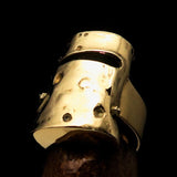 Excellent Crafted Men's Ned Kelly Outlaw Ring - Solid Brass - BikeRing4u