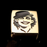 Excellent crafted Men's Joker Ring Black Harlequin - Solid Brass - BikeRing4u