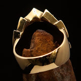 Excellent crafted Men's Falcon Hawk Head Ring - antiqued Brass - BikeRing4u