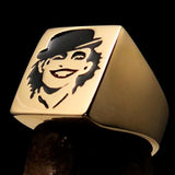 Excellent crafted Men's Joker Ring Black Harlequin - Solid Brass - BikeRing4u