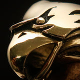 Excellent crafted Men's Falcon Hawk Head Ring - antiqued Brass - BikeRing4u