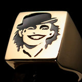 Excellent crafted Men's Joker Ring Black Harlequin - Solid Brass - BikeRing4u