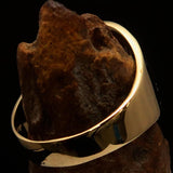 Excellent crafted Men's green Maltese Cross Biker Ring - solid Brass - BikeRing4u