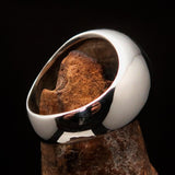 Nicely crafted Men's Seal Ring German Eagle Black - Sterling Silver - BikeRing4u