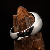 Perfectly crafted Men's Teacher Ring Atom Symbol Black - Sterling Silver - BikeRing4u